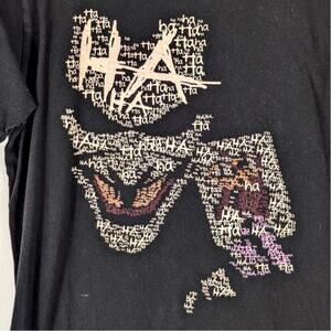 DC Comics Joker Text Graphic T-Shirt Black 100% Cotton Adult Large Short Sleeve